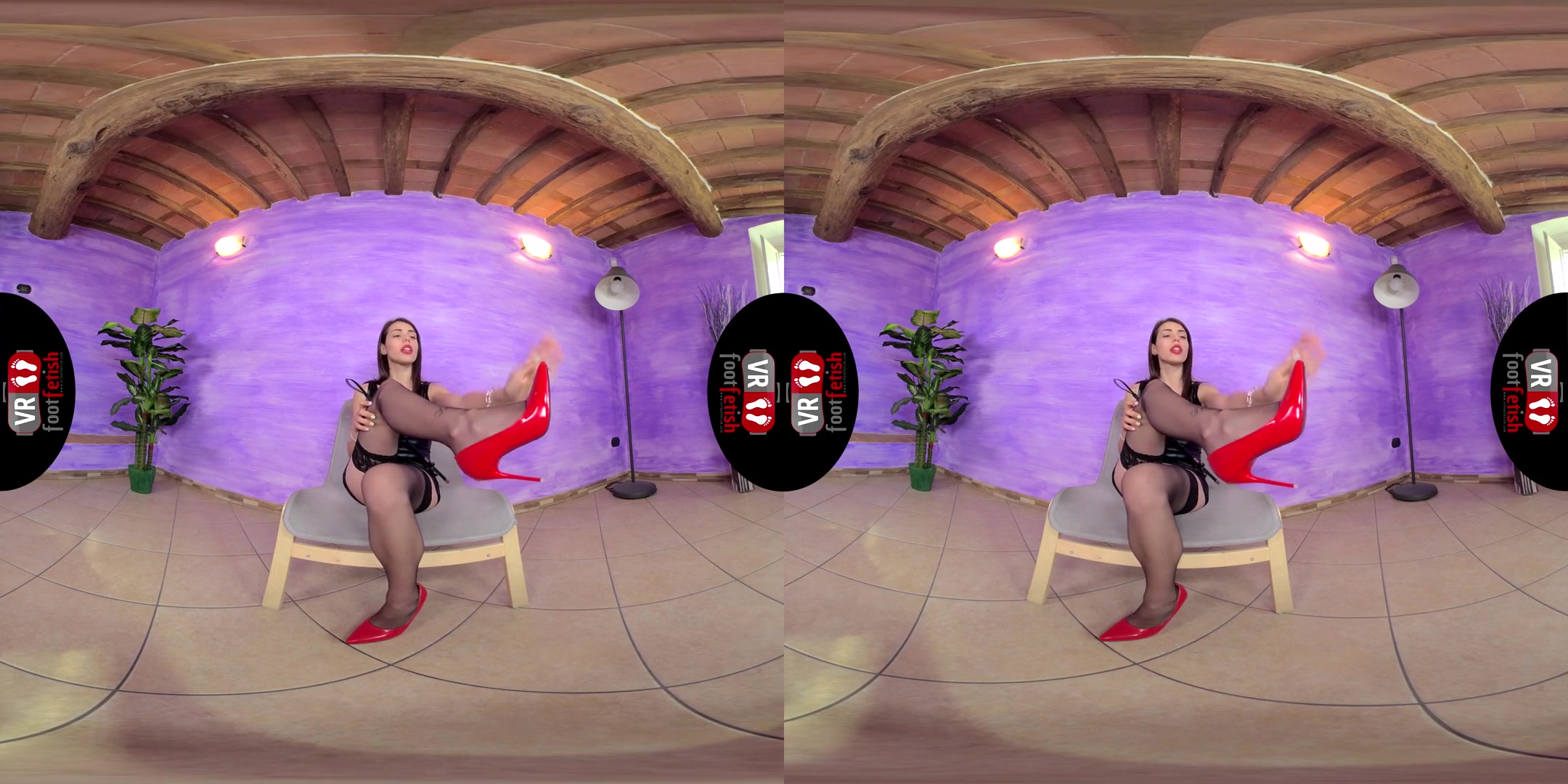 Sexy Mistress Petra Shows Off Her Amazing Feet; Foot Fetish VR Solo Nylon Stockings