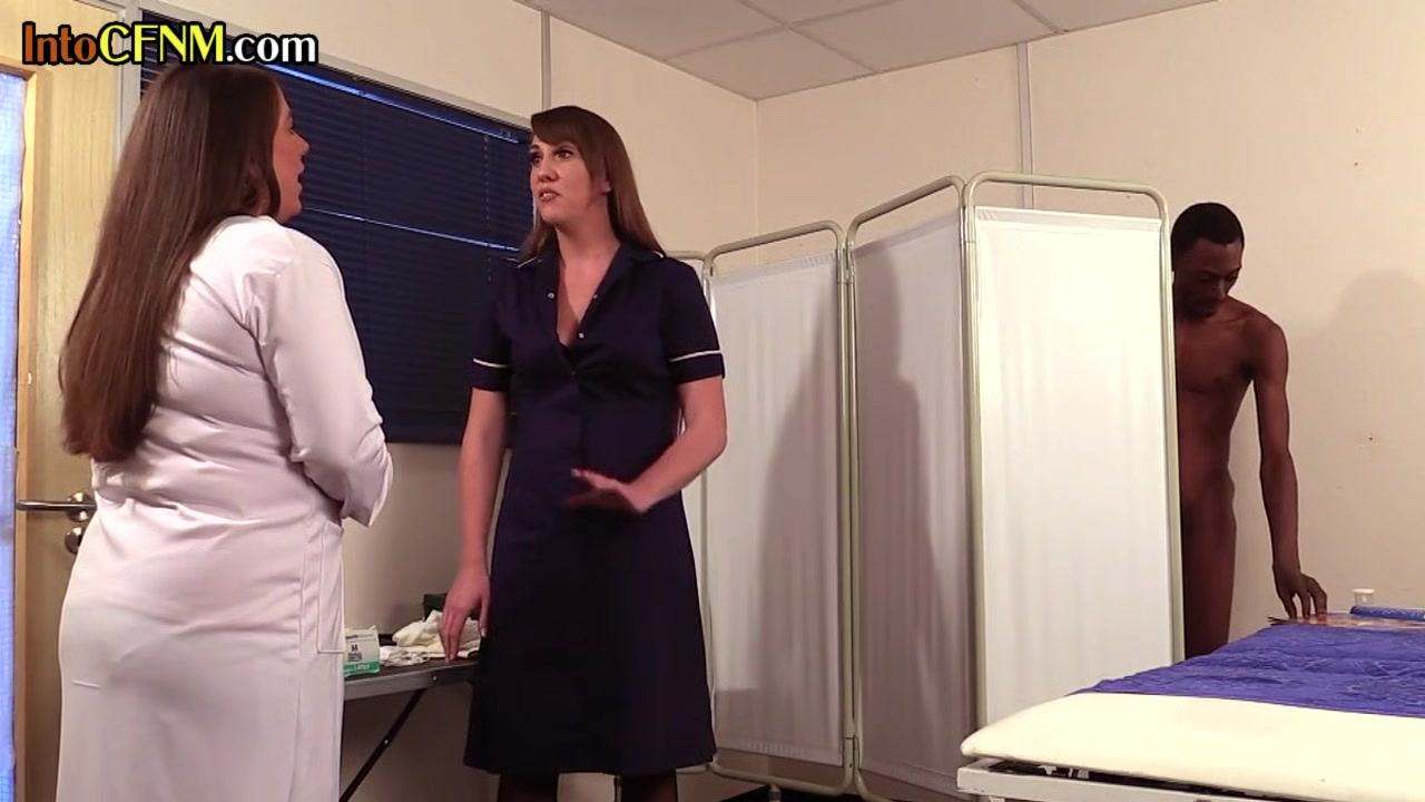 CFNM IR nurses suck black cock in FFM hospital room 3some