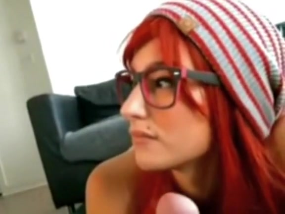 Redhead emo girl gets sucking and riding cock