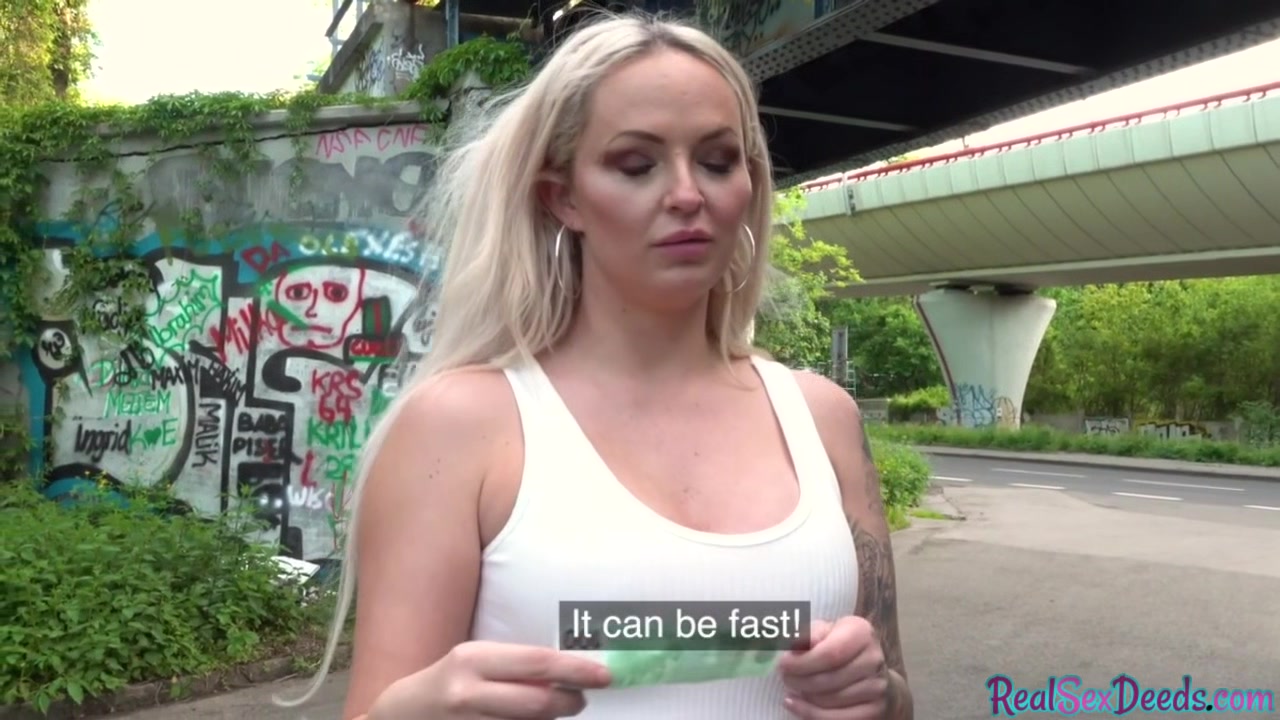 Public POV busty babe cuntfucked outdoor for good money