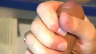 Fabio Cute delivery guy's hard cock to wank in spite of him.