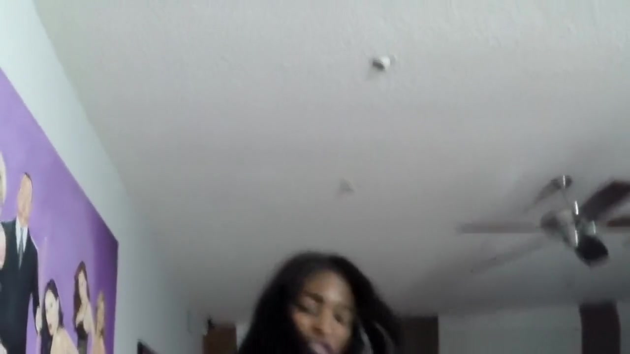 Dominant bigtitted ebony tgirl flogs male