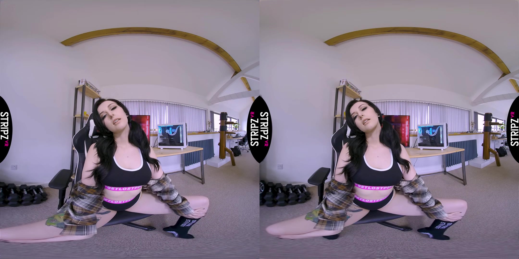 Gamer Girl - Fair Skinned Brunette Babe Solo Tease
