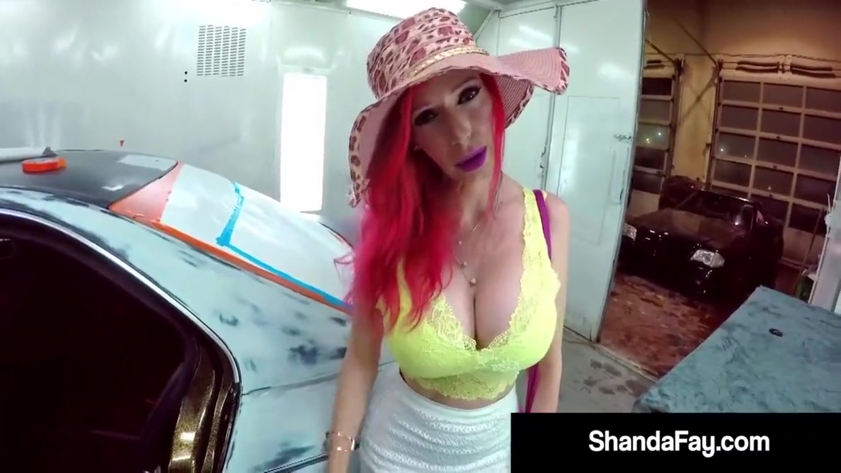 Shanda Fay - Busty Canadian Cougar Pussy Pounded In Garage!
