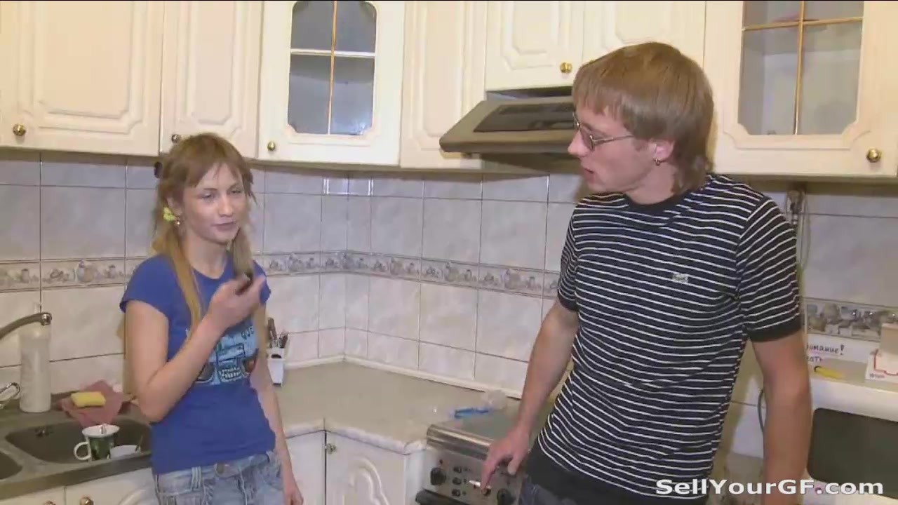 Hungry babe gets some meat and jism