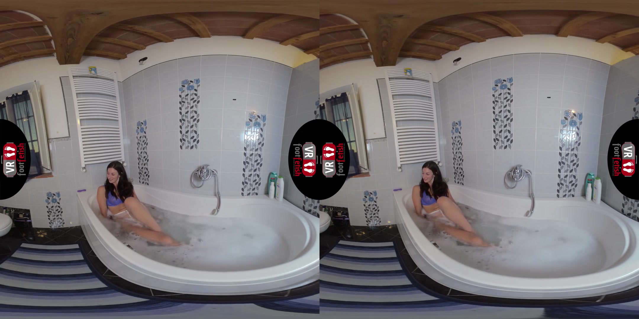Insanely Sexy Lilian Takes A Bath With Her Nylons On; Leg and Foot Fetish Virtual Reality Solo