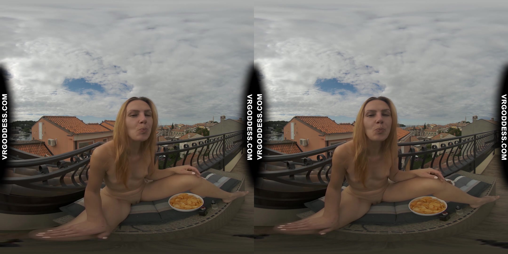 Hot Ginger Lea Naked Mukbang ASMR Chip Eating With A Nice View
