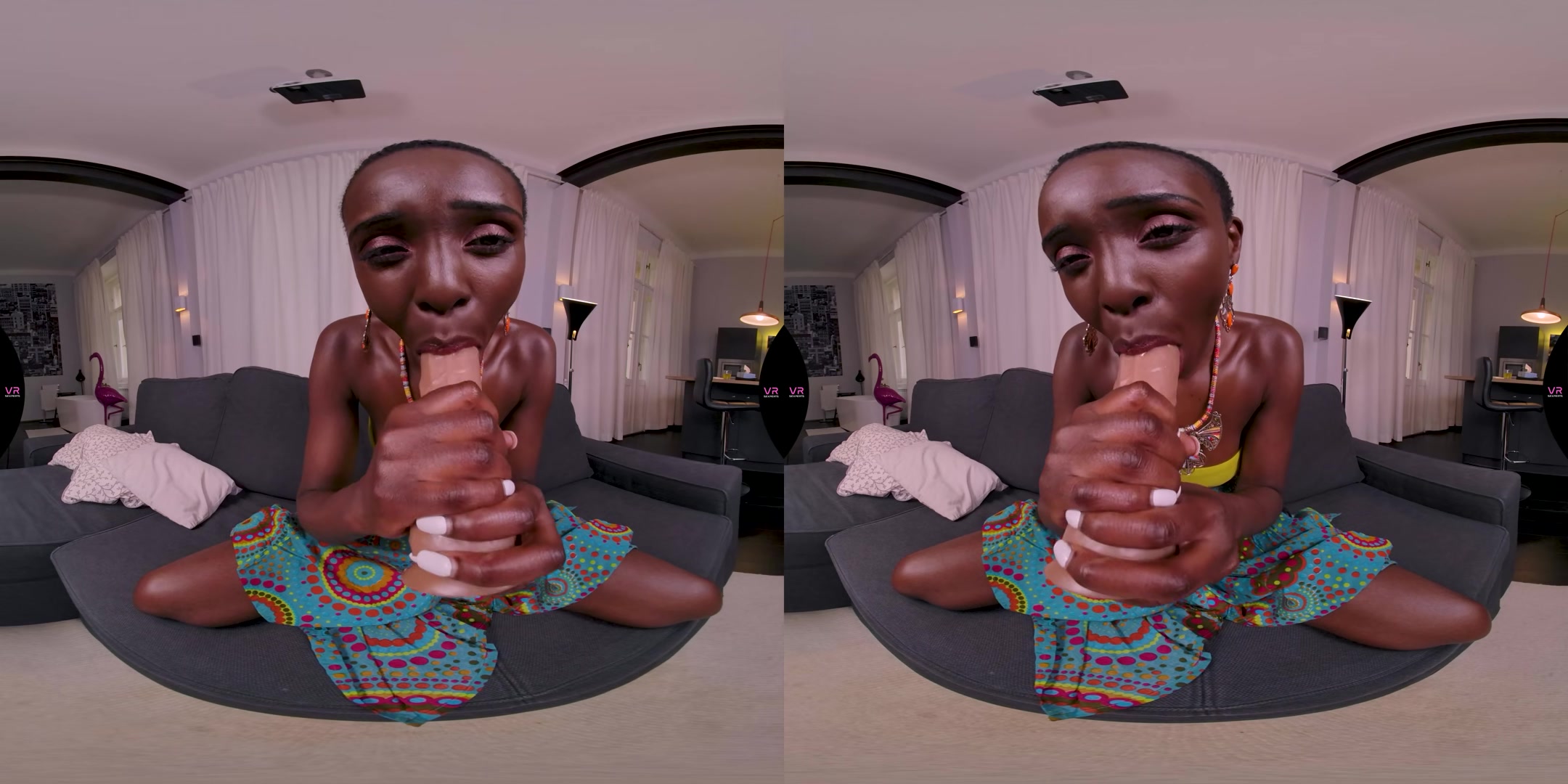 Hot African Girl On Her Couch Needs Some Dick - VRSexperts