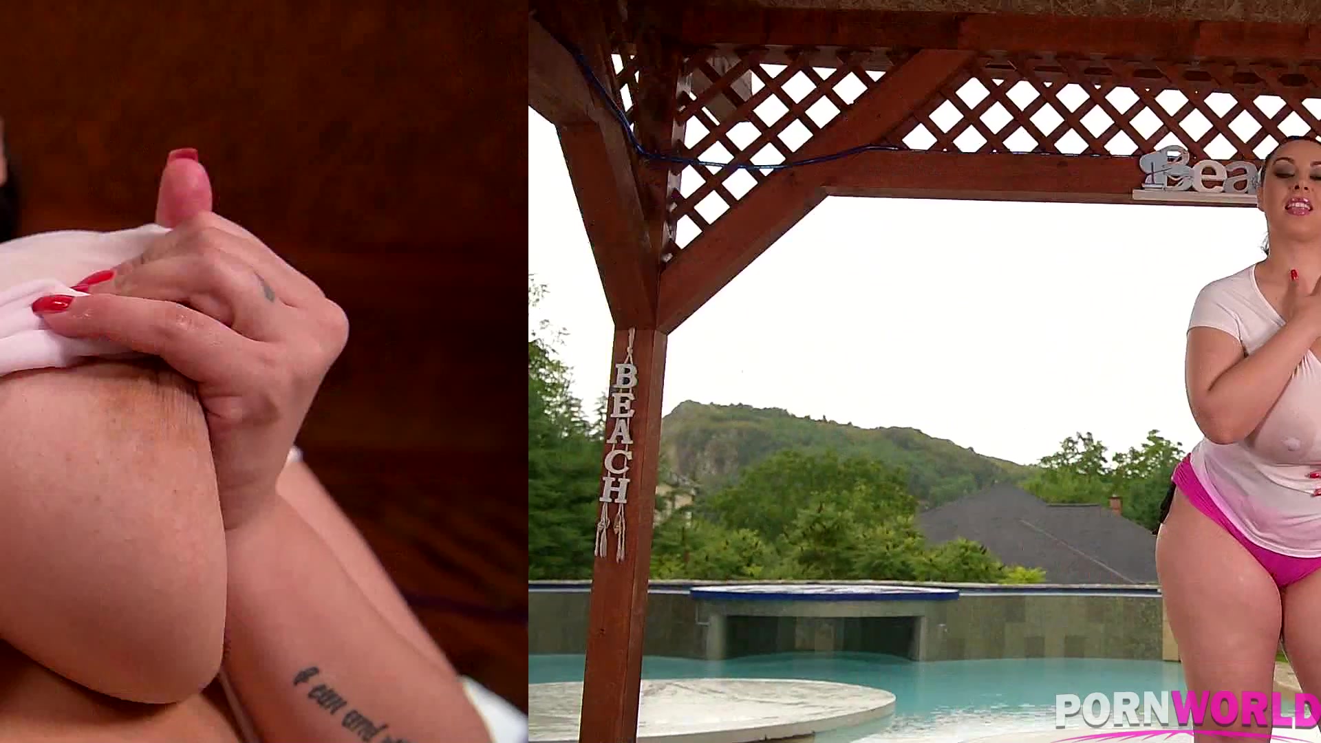 Voluptuous Outdoor Masturbation - Milf Shakes Massive Titties - PornWorld