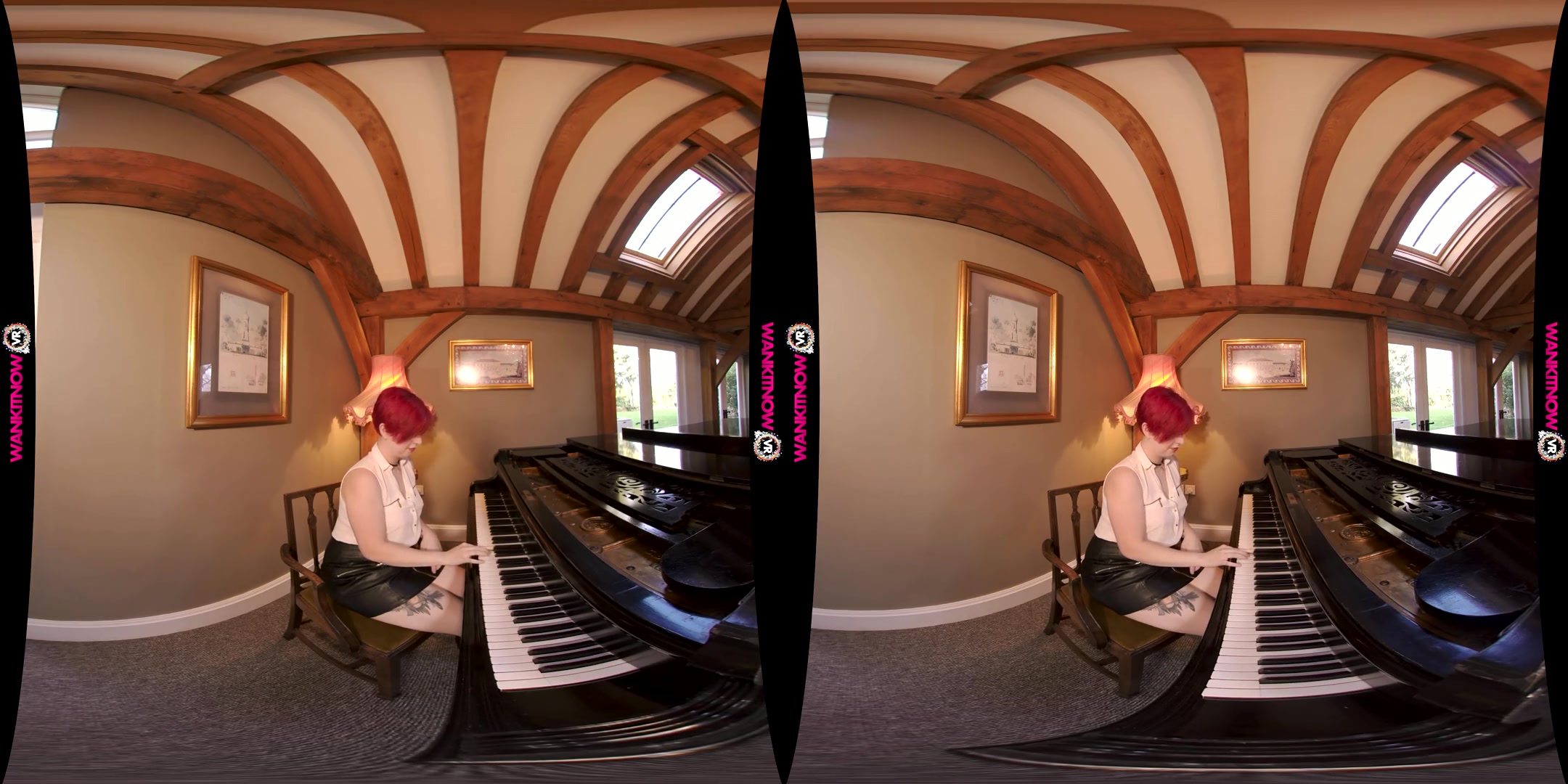 Pervy Pianist - Curvy Fingering Short Red Hair - SexLikeReal
