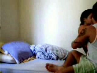 Little dark-skinned babe caught on camera while blowing her man