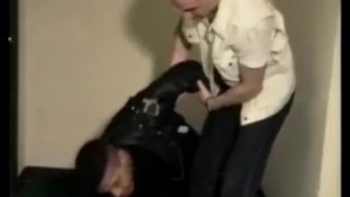 Black Leather White Studs - Scene 1