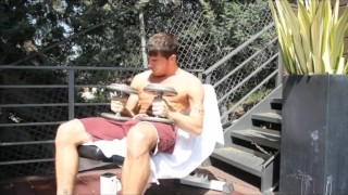 GayRoom boy gets pounded my muscle jock