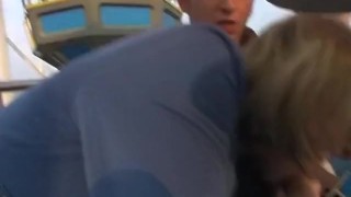 cute Chick rides tool in fun park