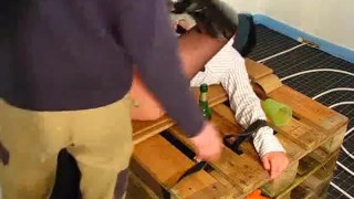 Amateur wife fisted by two builders