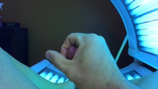 Tanning bed cumshot