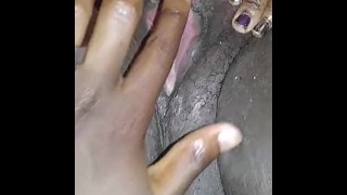 Wet pussy takes black dick