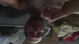 Me beating off with my roomie&friend home #1