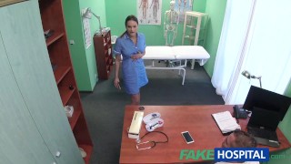 FakeHospital Doctor prank calls his sexy nurse with big tits then fucks her