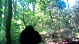 playing in woods