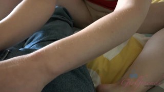 Ella Nova tastes her panties after you finger her