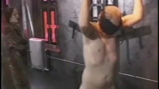 Lusty redhead slut ties her man down and pleasures his cock