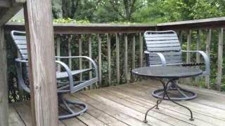 Really horny so went outside to stroke my cock, found neighbor outside too