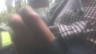 fooling around, jacking off outside...