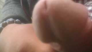 fooling around, jacking off outside...