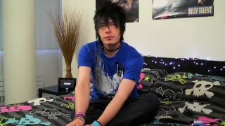 Horny emo going hard on his dick