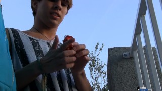 Twinks seduce each other with candy