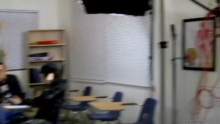 Behind the scene, in class with teacher having sex with student