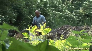 chubby babe gets wild fucked in the forest