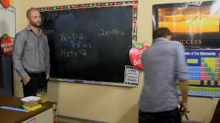 Teacher tastes his student cum after fucking his pretty ass hole