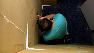 Gay boy finds a dick to suck in a gloryhole