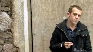 Gay boy loves sucking a cock through a glory hole