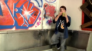 James sips Tea in a urinal while talking about his porn life 