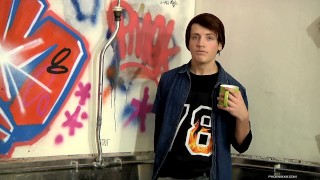 James sips Tea in a urinal while talking about his porn life 
