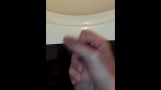 Jacking off Big Cock in Sink Cum Shot