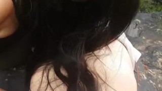 Vocal Amateur Sucks for Big Load Outside