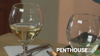 Penthouse Busty Brunette Fucks in Kitchen