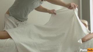 Slim Teen With Tiny Tits Goes In For A Massage And Gets Some Dick