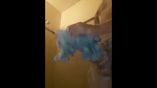 Hot Guy Soapy Ass and Cock Showering and Fleshlight fucking