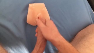 Cumming on fake pussy