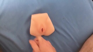 Cumming on fake pussy