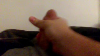 18 Year old Amateur, Passionately jerks his cock until he cums.