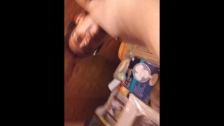 Dick hungry redhead deepthroats my dick