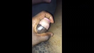STROKING MY BIG BLACK COCK