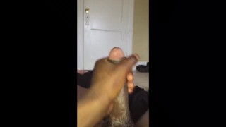 STROKING MY BIG BLACK COCK