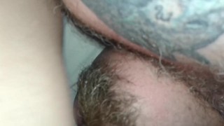Milf takes cock while bf licks ass and pussy